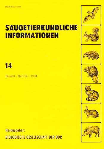 Görner (Schriftleiter) : Säugetierkundliche Informationen Band 3, Heft 14 (1990)